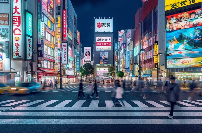 城市风光日本东京新宿歌舞伎町一番街夜景,高清,摄影图,摄影图片,图片大全,摄影图免费下载